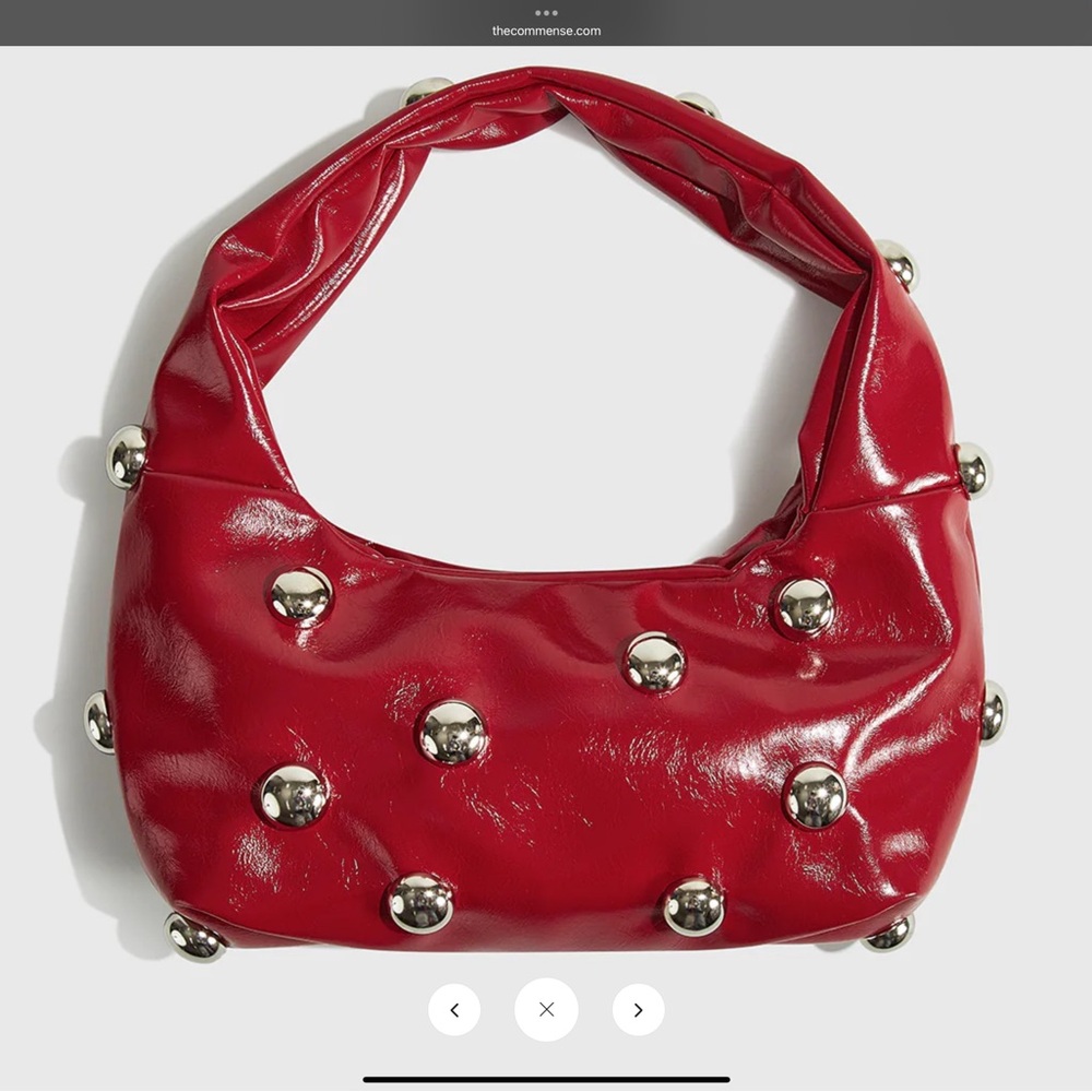 Commense Red Studded Armpit Bag